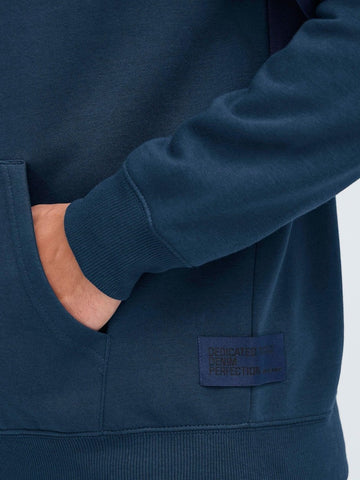 BLEND Mens BHBadel Blue Zip-Up Hoodie