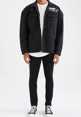 DF Jeans Mens Denim Embroided Jacket