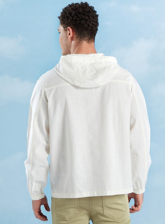 SPLASH MENS LONG SLEEVE LINEN HOODIE