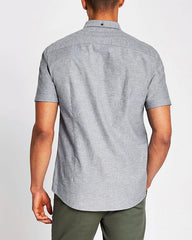 RIVER ISLAND Maison Riviera Grey Short Sleeve Shirt