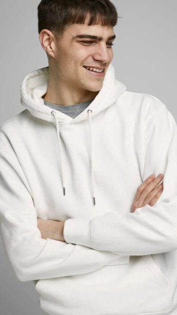 Jack & Jones Men's Basic White hoodie