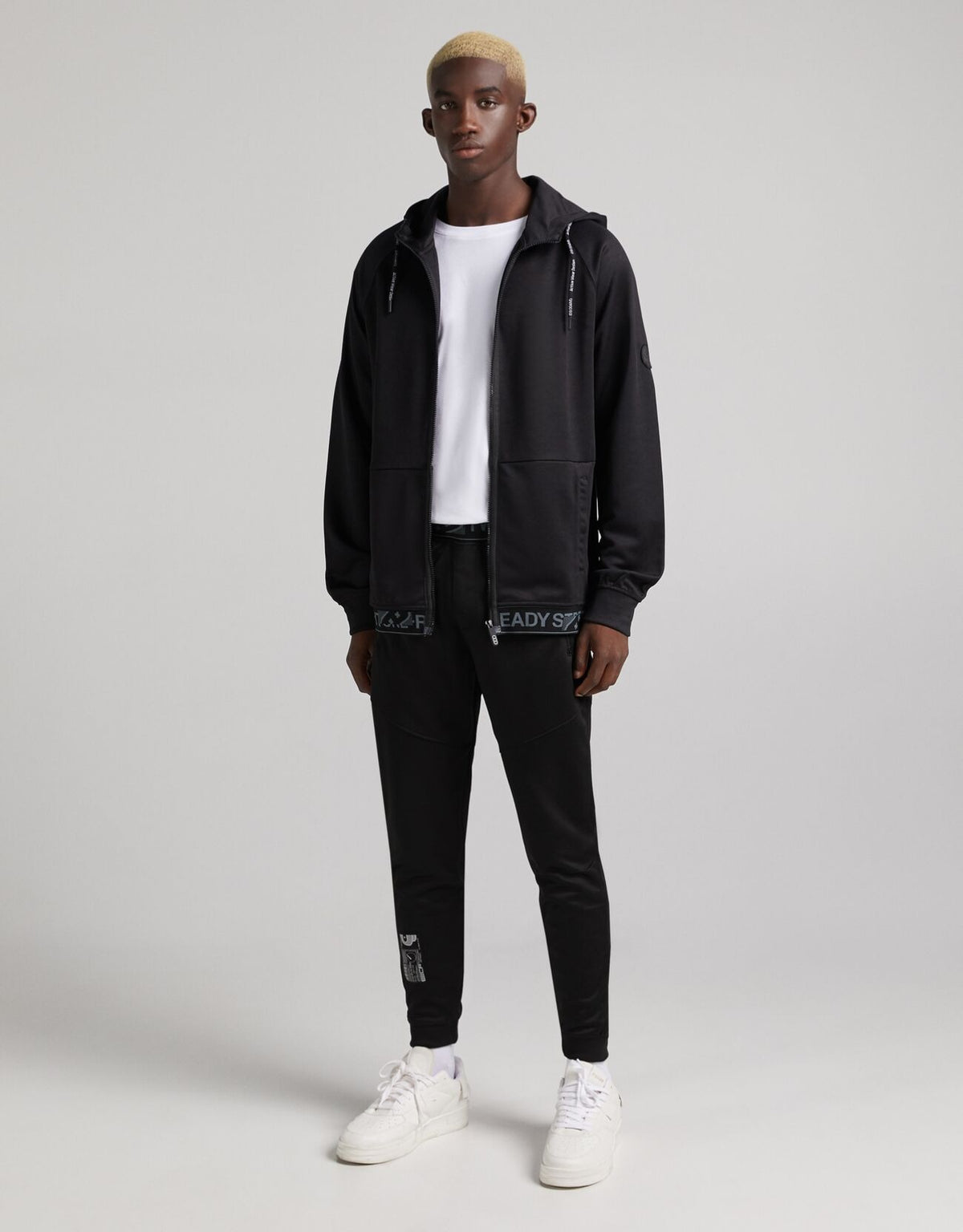 BERSHKA Plush Trousers With Elastic Trim
