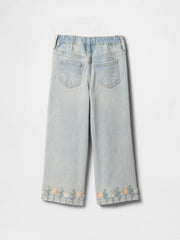 Gap Embroidered Wide-Leg Jeans