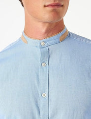 Springfield Men's Mao Suede Collar Shirt