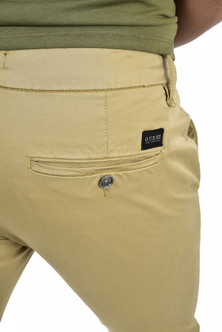 GUESS MENS DANIEL SUPER SKINNY BEIGE COTTON PANT