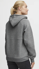 OXMO OXANDREA Womens Total Eclipse Half Zipped medium grey melange Hoodie