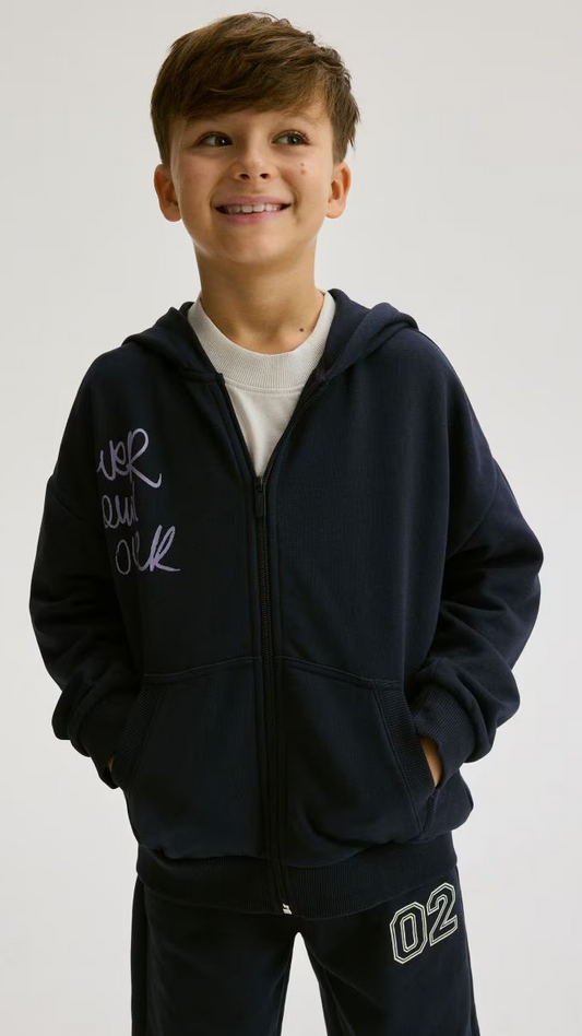 RESERVED Boys Navy Blue Sports set with print