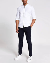 RIVERISLAND Maison Riviera White Long Sleeve Oxford Shirt