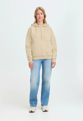 OXMO OXANDREA Womens Total Eclipse Half Zipped Oyster Hoodie