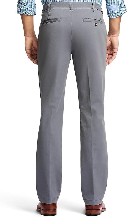 IZOD Mens Performance Stretch Straight Fit Flat Front Chino Pant