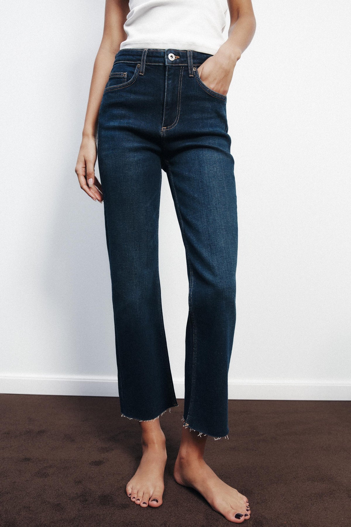ZR TRF CROPPED FLARE HIGH-WAIST JEANS