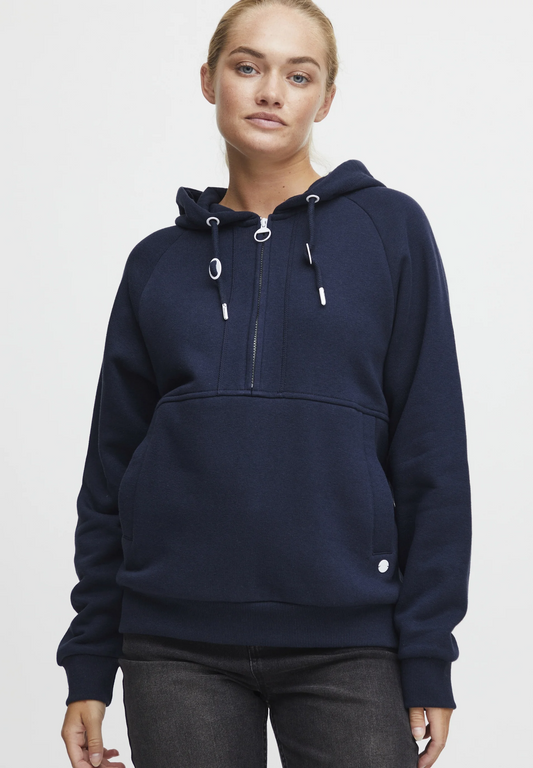 OXMO OXANDREA Womens Total Eclipse Half Zipped Hoodie