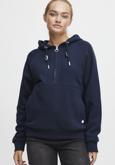 OXMO OXANDREA Womens Total Eclipse Half Zipped Hoodie