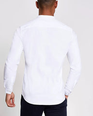 RIVERISLAND Maison Riviera White Long Sleeve Oxford Shirt