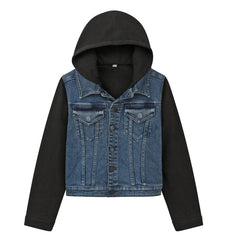 DL Kids Denim Hooded Jacket Blue Black