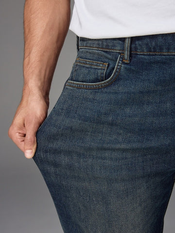 NEXT Blue Dark Vintage Straight Fit Vintage Wash Denim Jeans