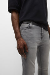 PULL&BEAR MENS CARROT FIT GRAY JEANS