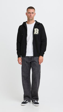 BLEND Mens BHBadel Black Zip-Up Hoodie