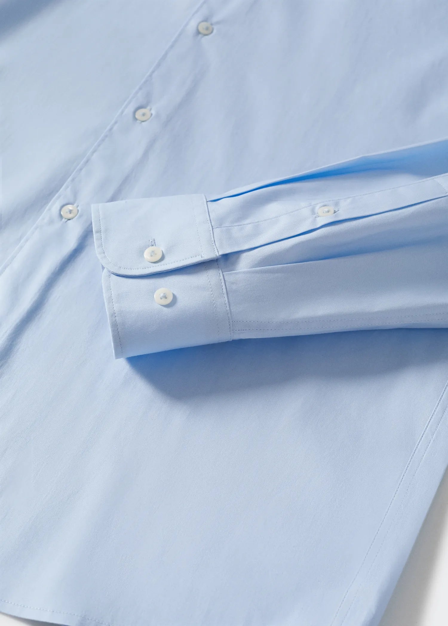 MANGO Slim Fit Stretch Cotton Shirt SKY BLUE