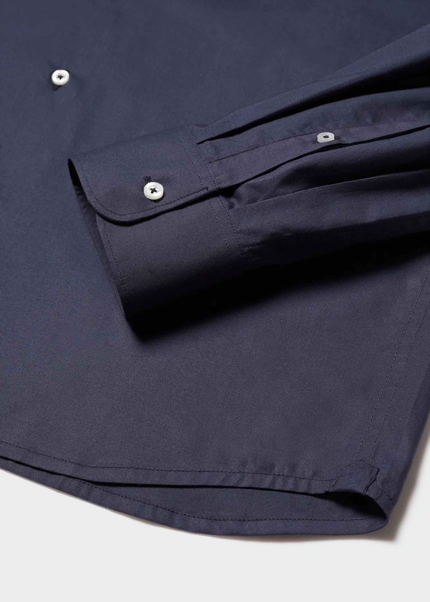 MANGO Slim Fit Stretch Cotton Shirt NAVY