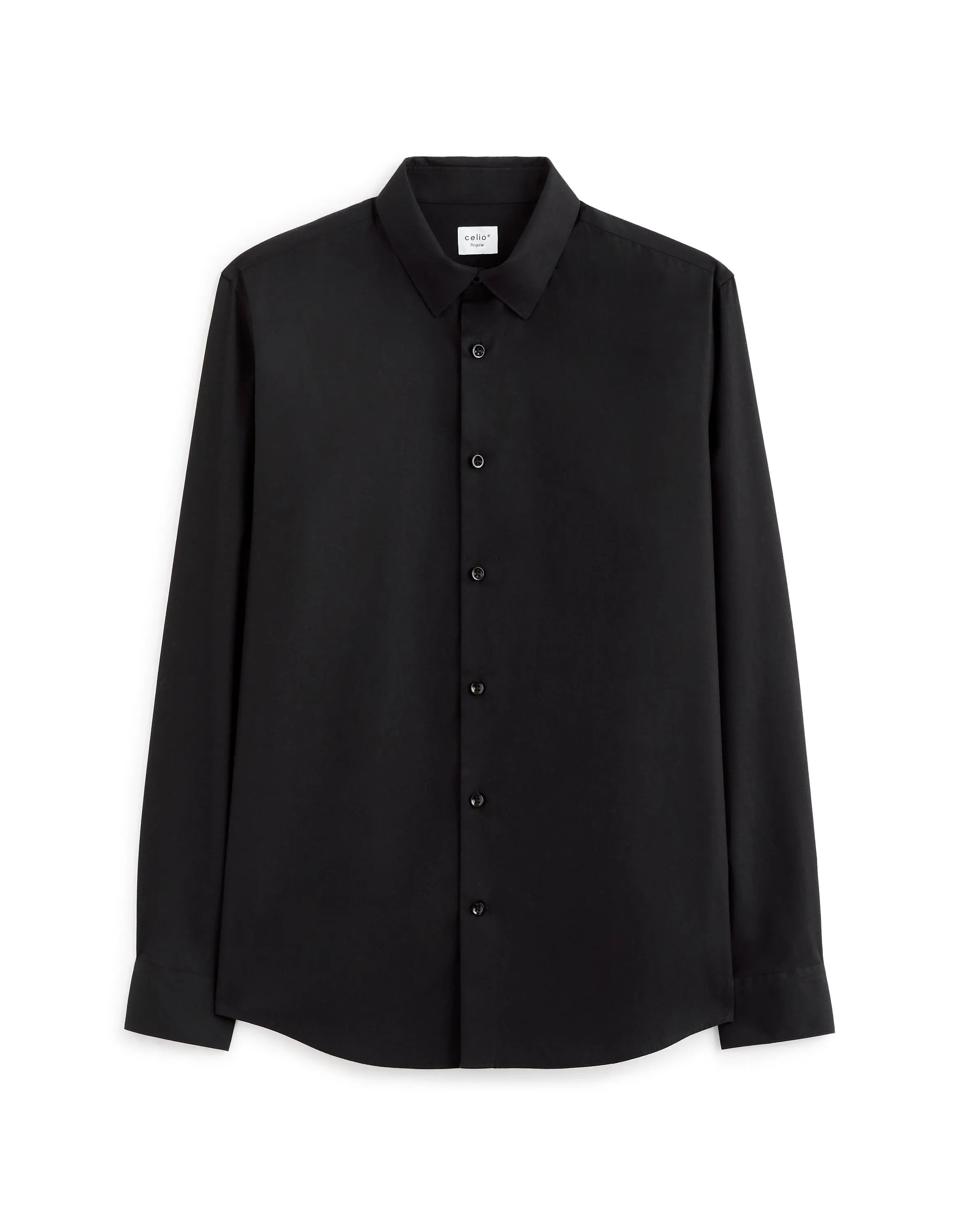 CELIO Regular Cotton Shirt Black