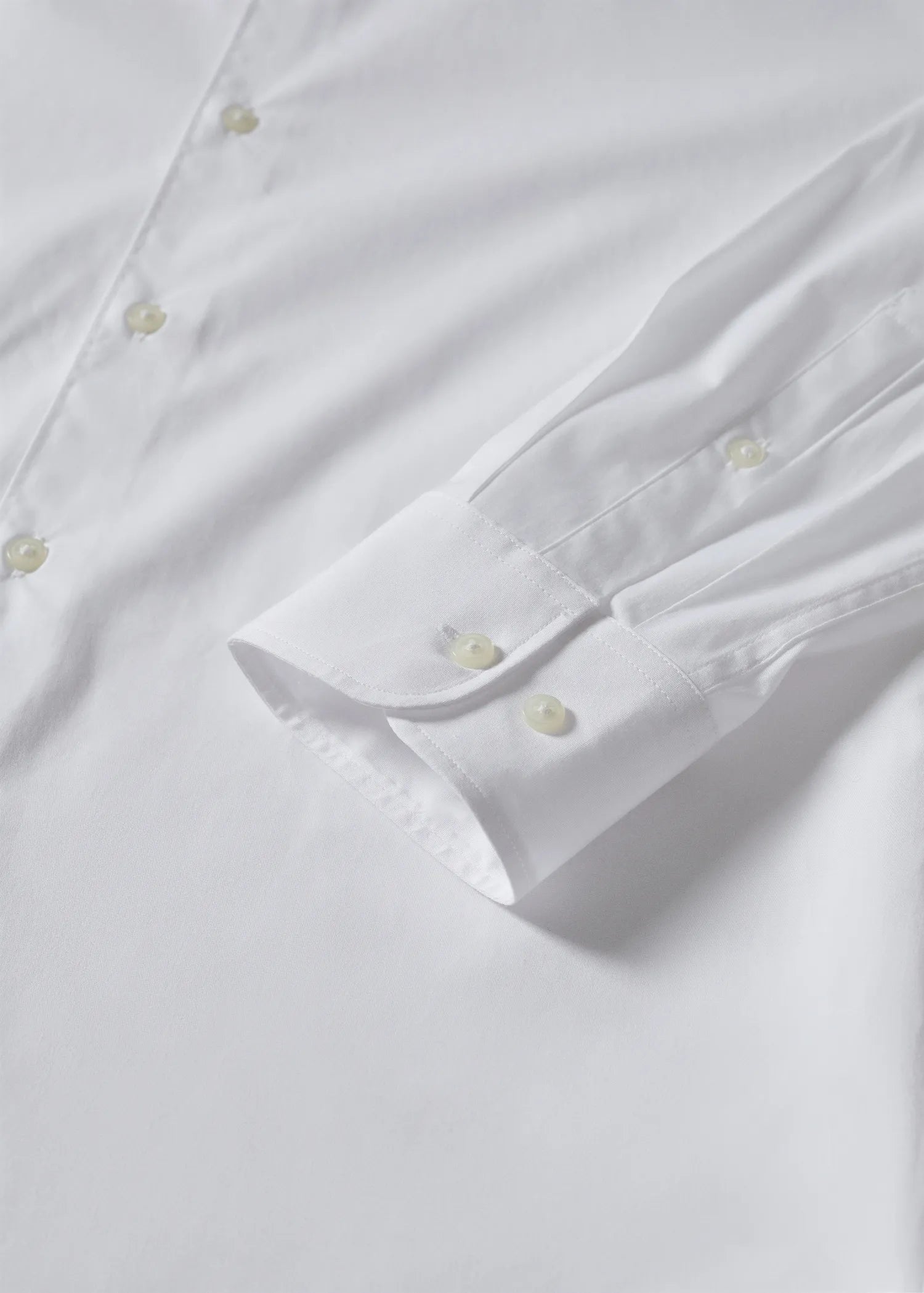 MANGO Slim Fit Stretch Cotton Shirt WHITE