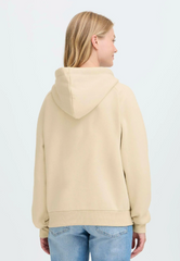 OXMO OXANDREA Womens Total Eclipse Half Zipped Oyster Hoodie