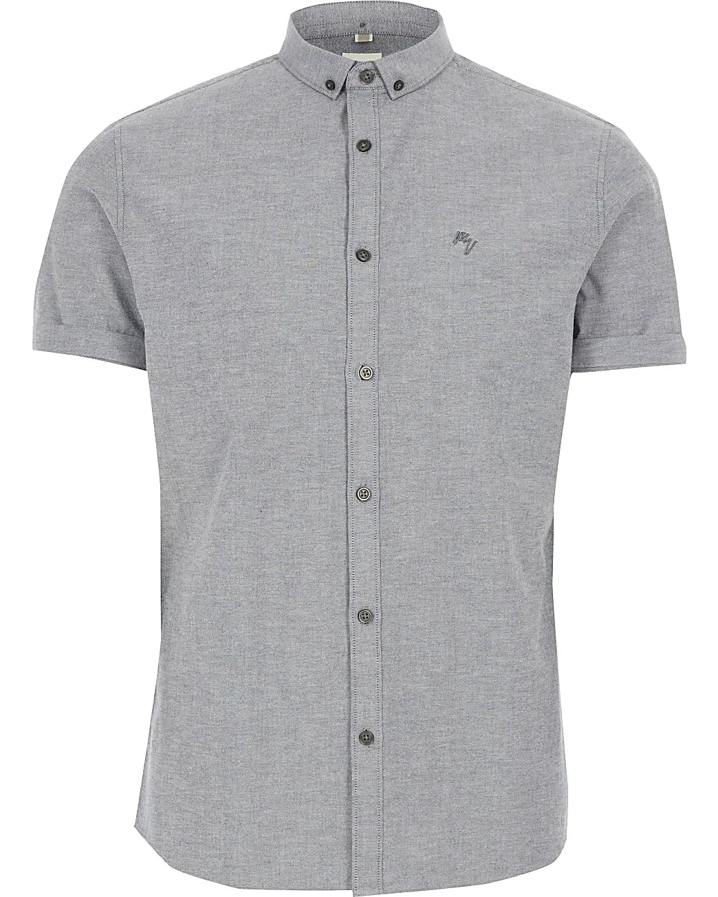 RIVER ISLAND Maison Riviera Grey Short Sleeve Shirt