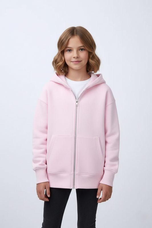 ZR GIRLS Hoodie with a Dual zipper Mechanism