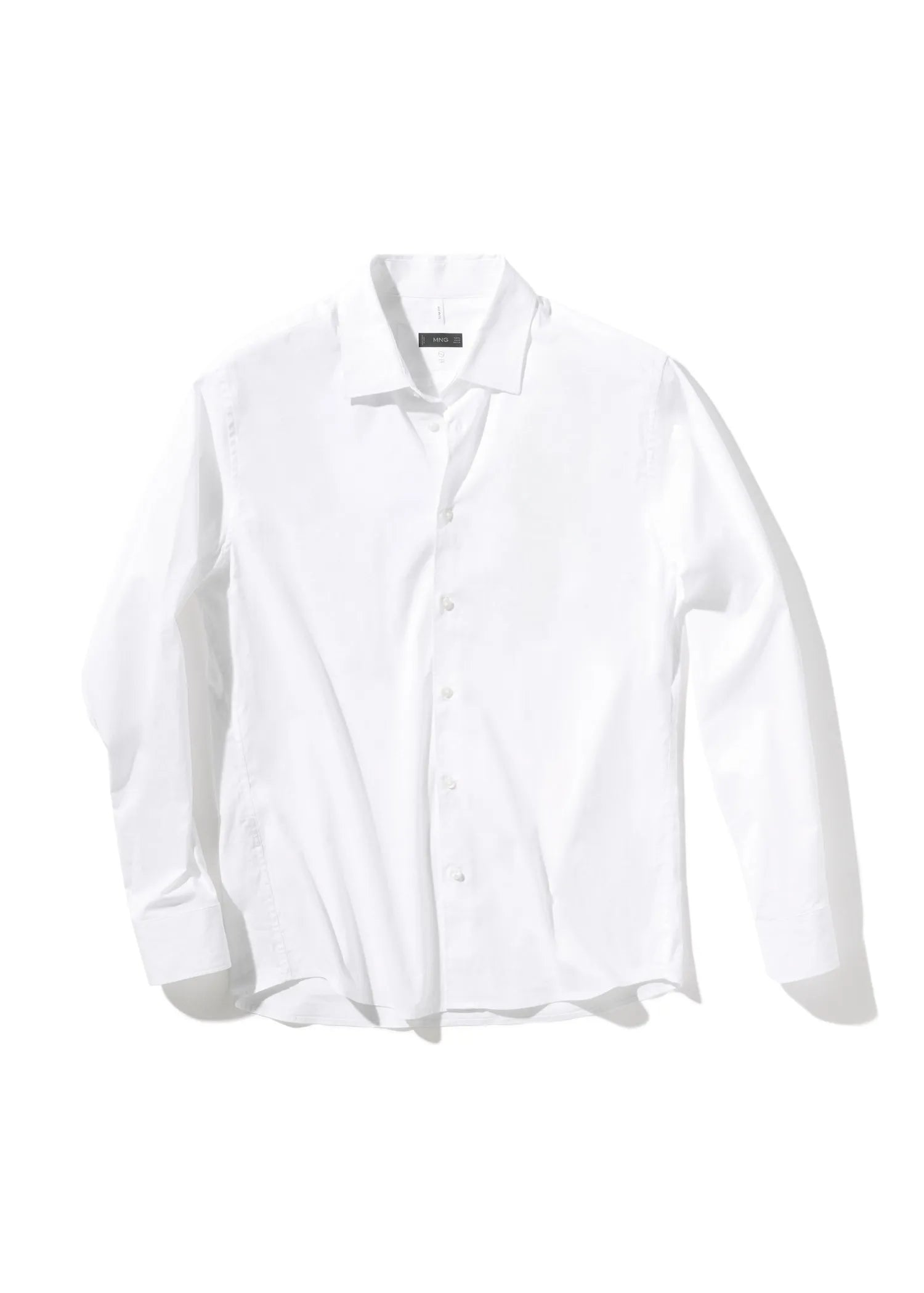 MANGO Slim Fit Stretch Cotton Shirt WHITE