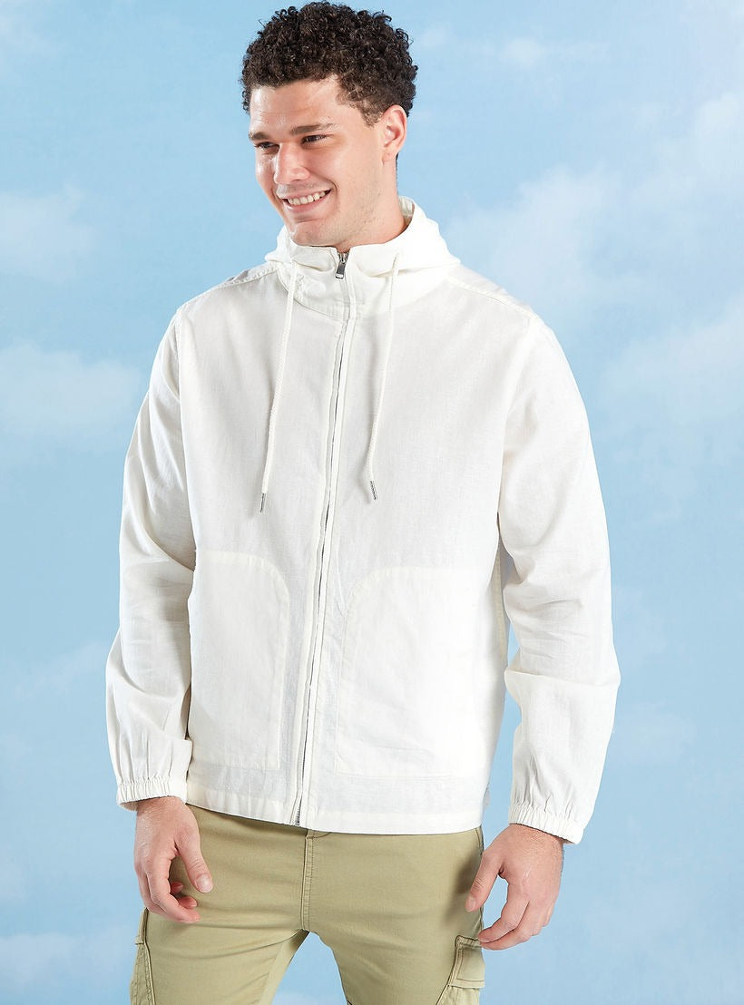 SPLASH MENS LONG SLEEVE LINEN HOODIE