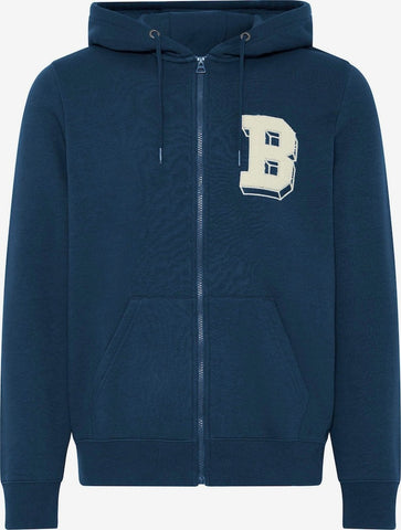 BLEND Mens BHBadel Blue Zip-Up Hoodie