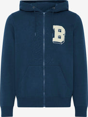 BLEND Mens BHBadel Blue Zip-Up Hoodie