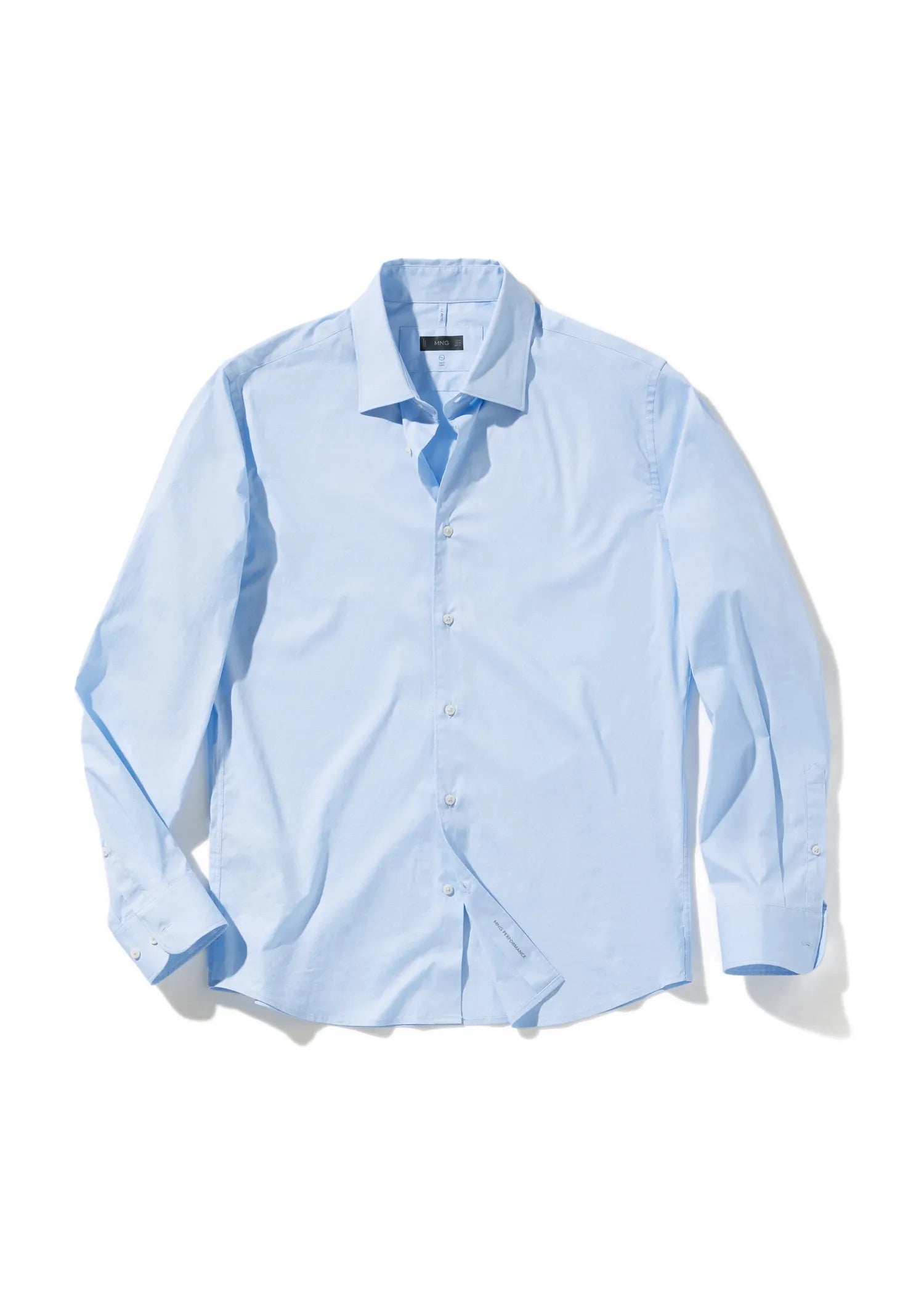 MANGO Slim Fit Stretch Cotton Shirt SKY BLUE