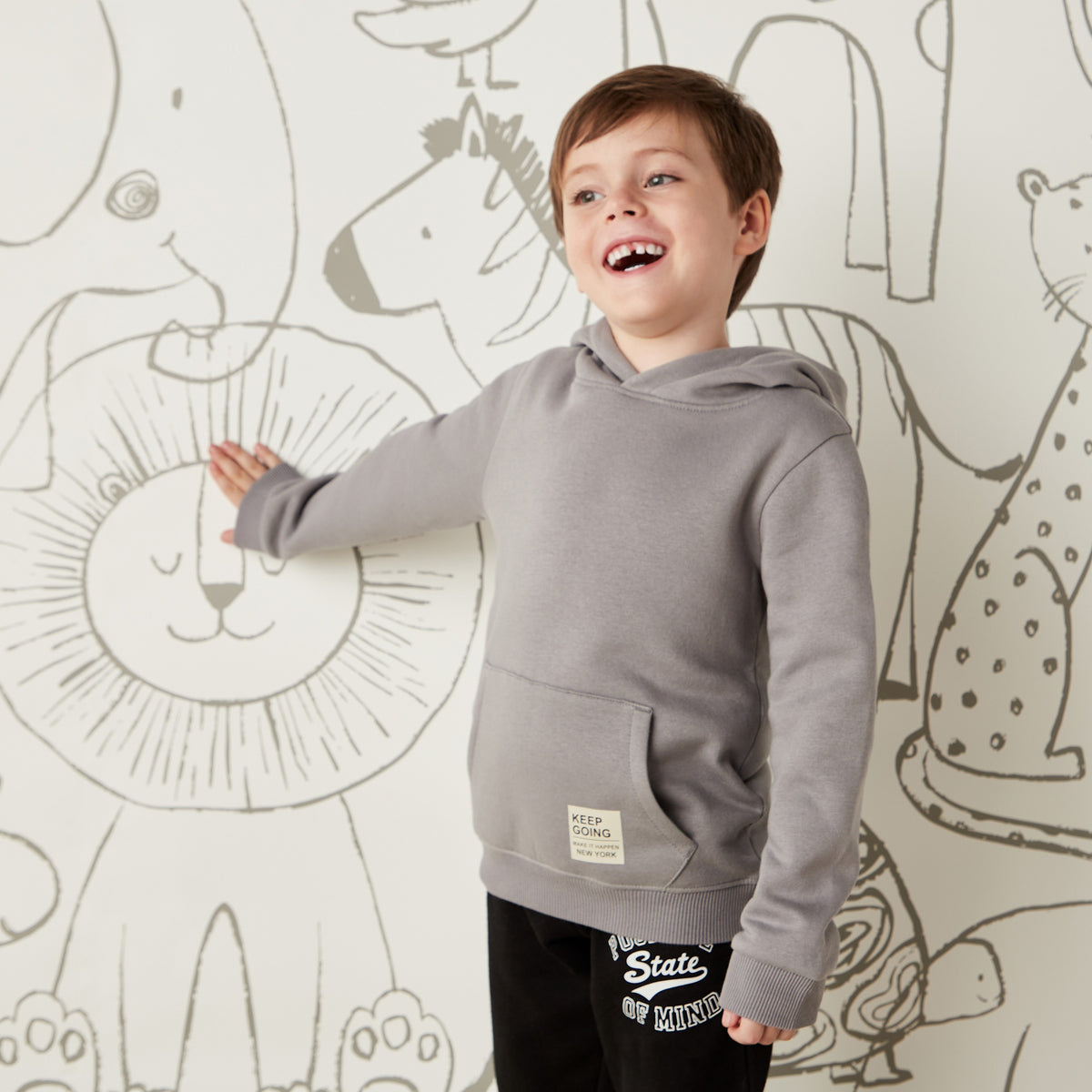 KIDS BASIC HOODIE (GRAY)