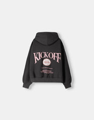 BERSHKA MENS KICK OFF BACK PRINT HOODIE