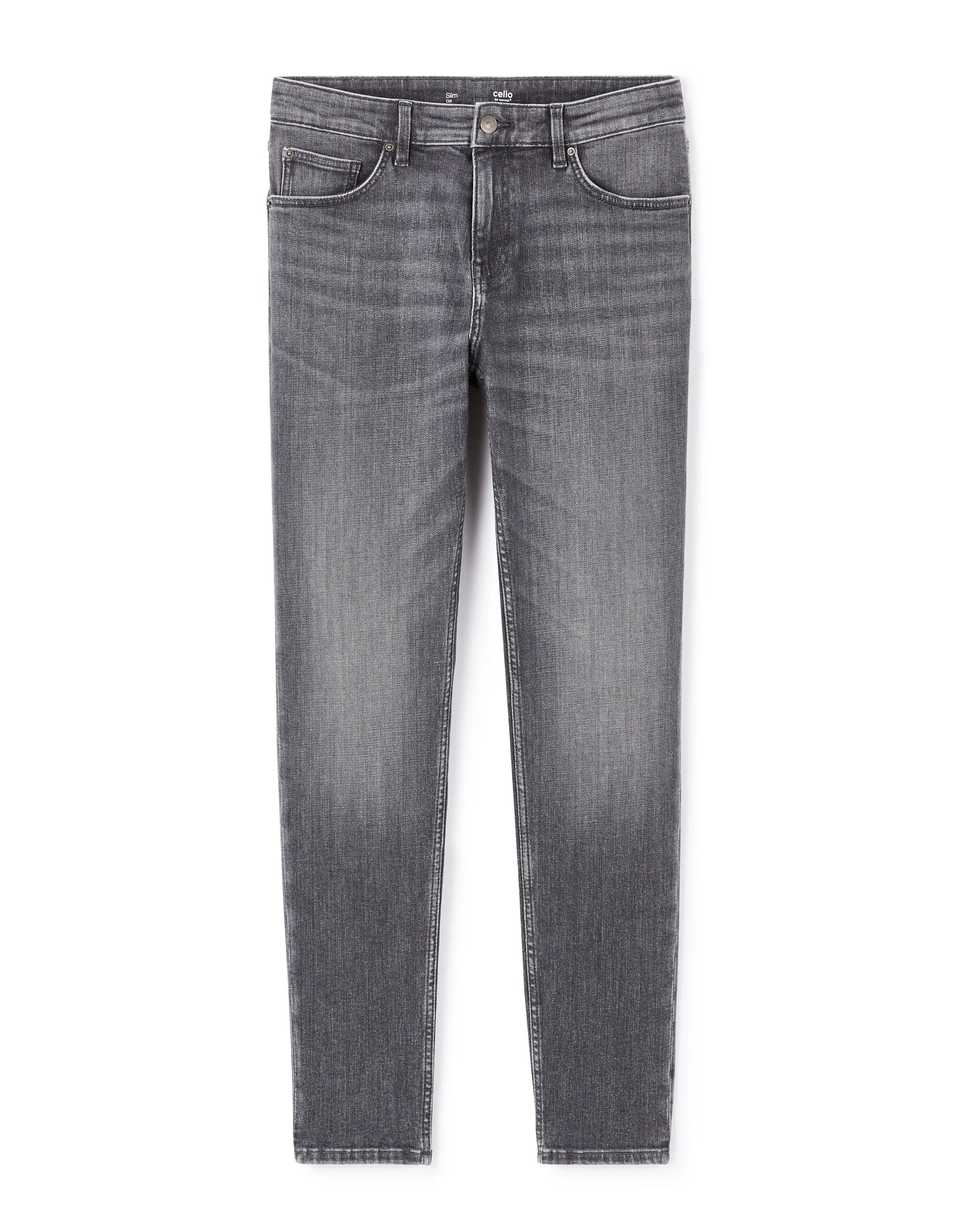 CELIO Slim Stretch Cotton Jeans Gray