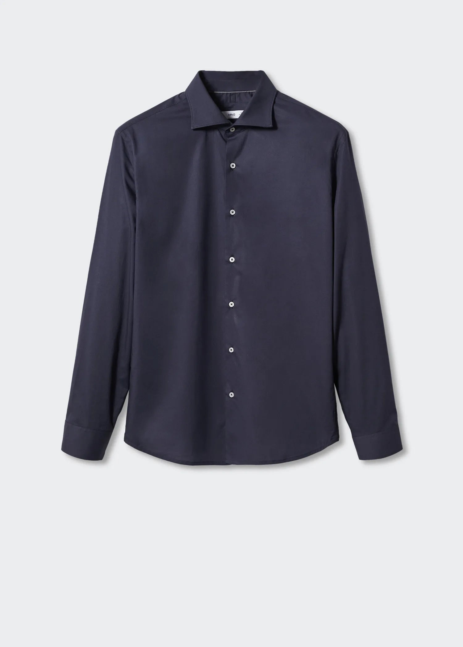 MANGO Slim Fit Stretch Cotton Shirt NAVY