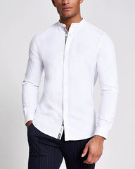 RIVERISLAND Maison Riviera White Long Sleeve Oxford Shirt