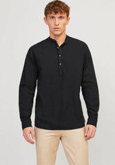 JACK & JONES JJESUMMER HALF PLACKET LINEN MIX SHIRT