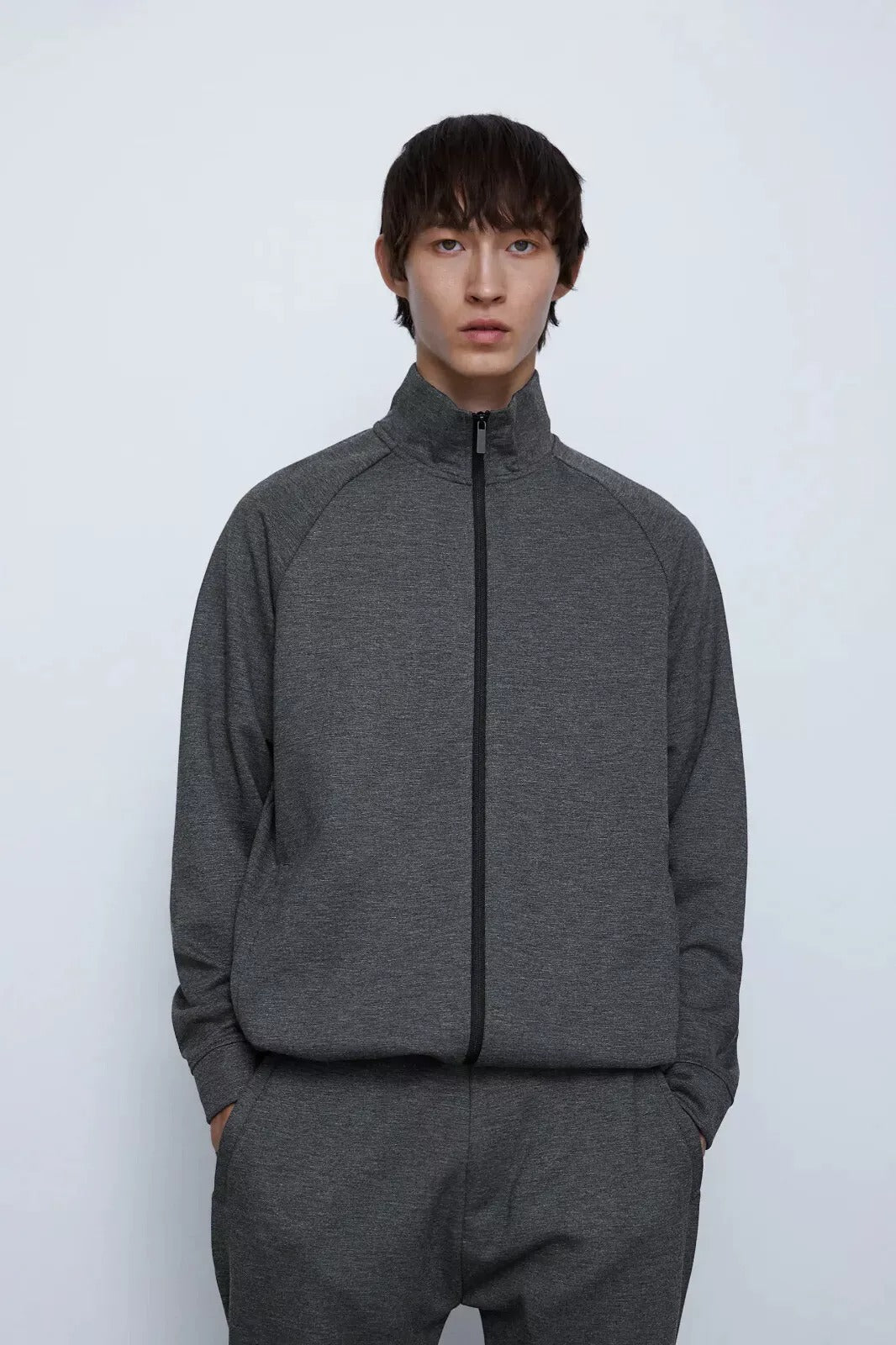 ZARA MENS BLACK PLAIN SPORTS ZIPPER
