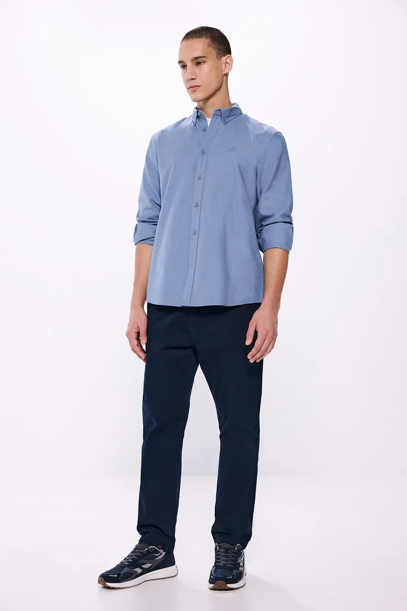 SPRINGFIELD Oxford Shirt-BLUE