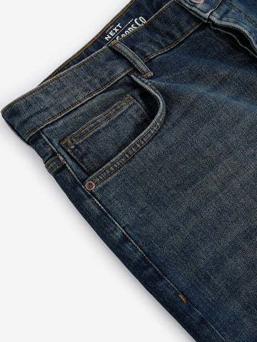 NEXT Blue Dark Vintage Straight Fit Vintage Wash Denim Jeans
