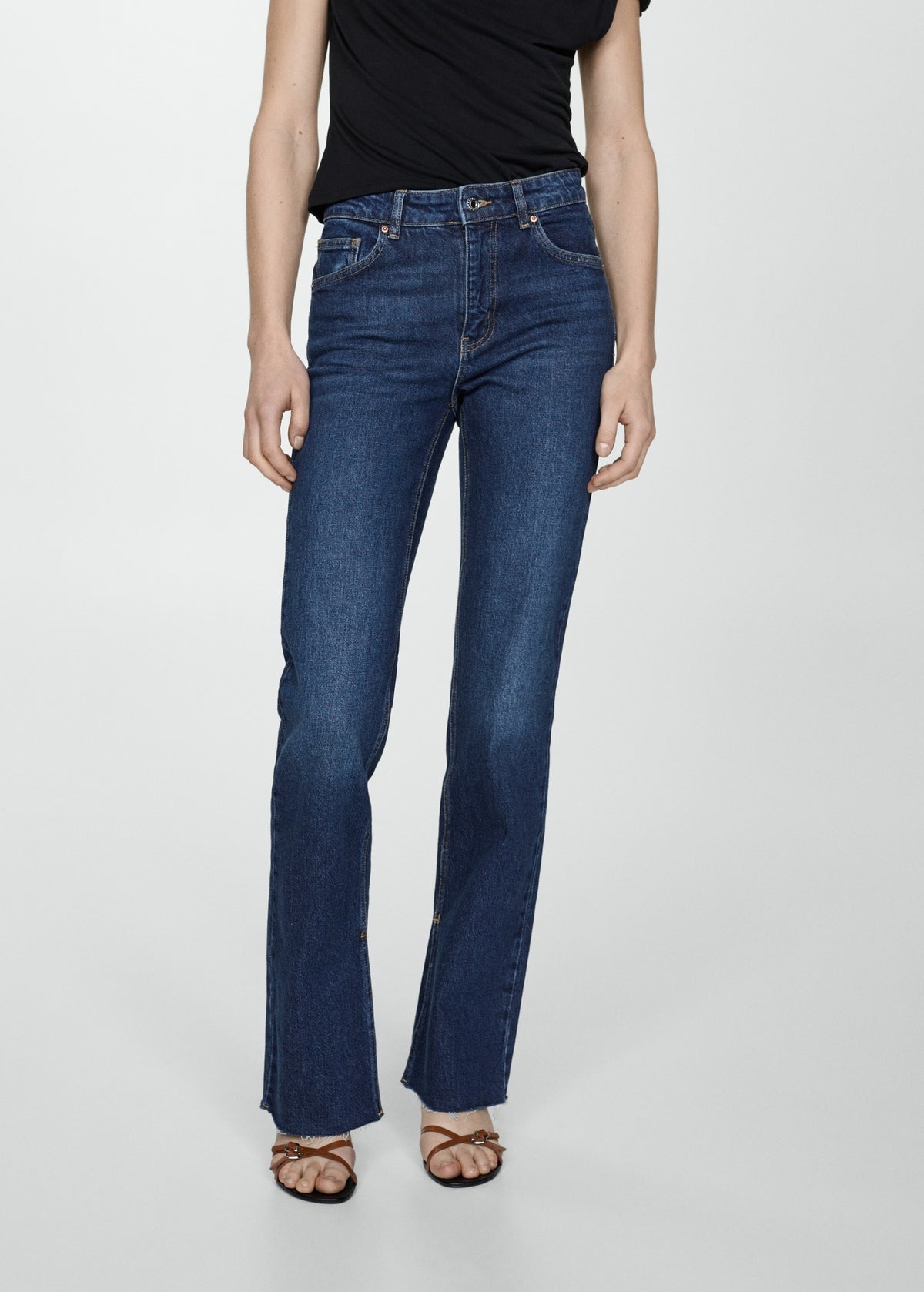 ELLE Medium Rise Straight Jeans