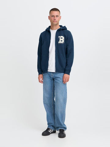 BLEND Mens BHBadel Blue Zip-Up Hoodie