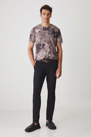 MEDICINE MENS TEXTURED SLIM FIT COTTON PANT