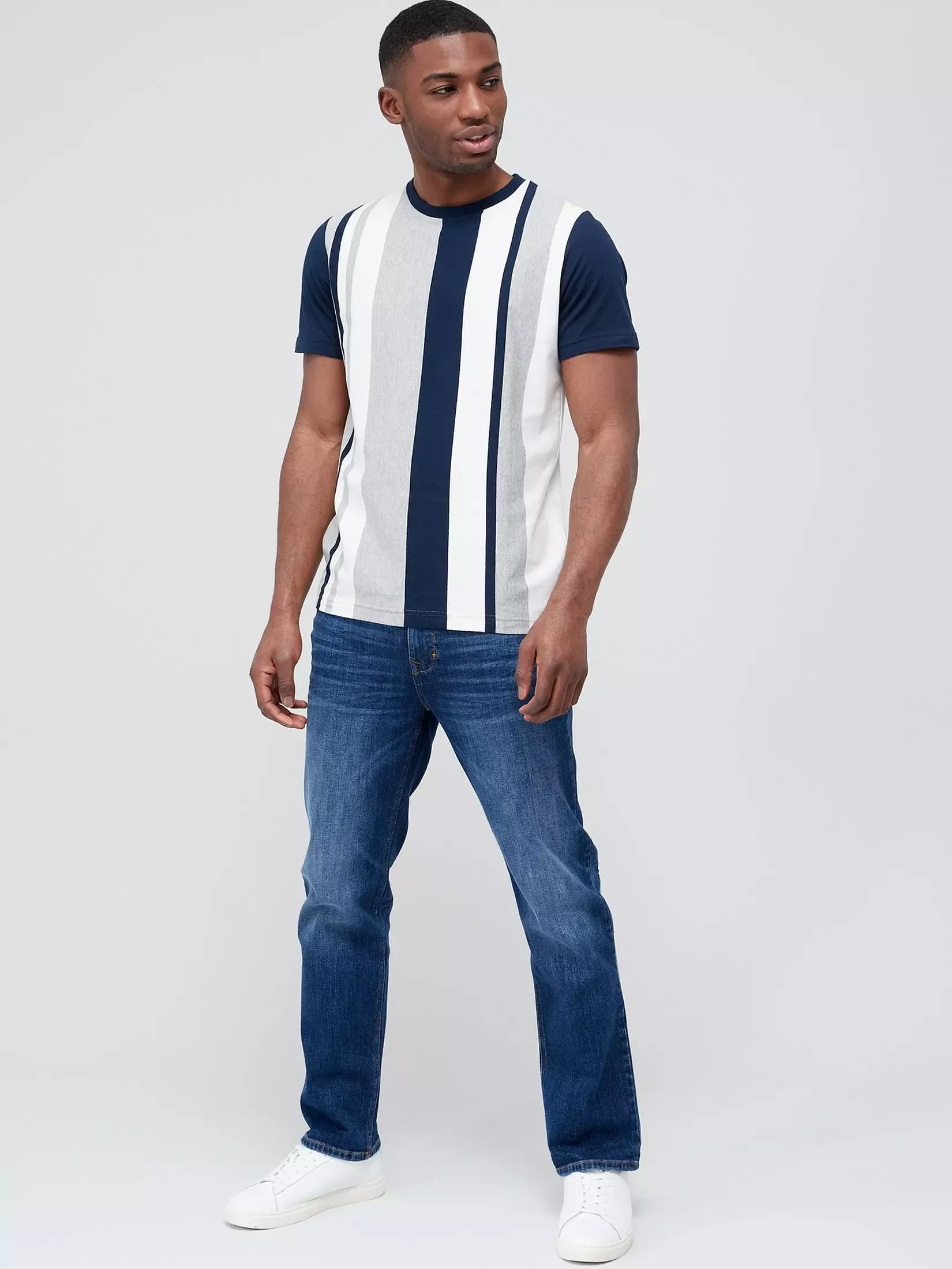 VERY MAN Premium Straight Stretch Jeans - Midi Blue