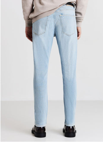 CALLIOPE MENS Blue denim slavato distressed skinny jeans