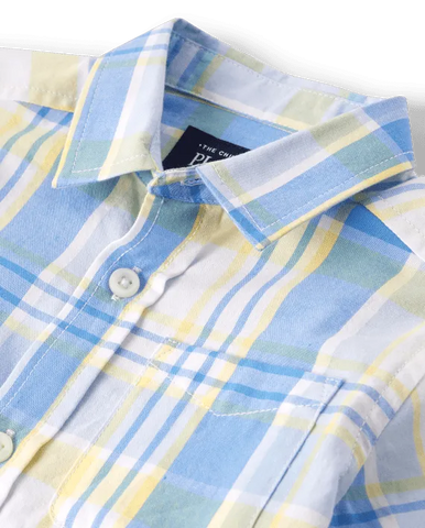 PLACE Boys Plaid Poplin Shirt