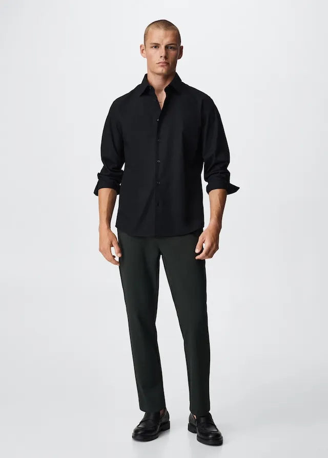 MANGO Slim Fit Stretch Cotton Shirt